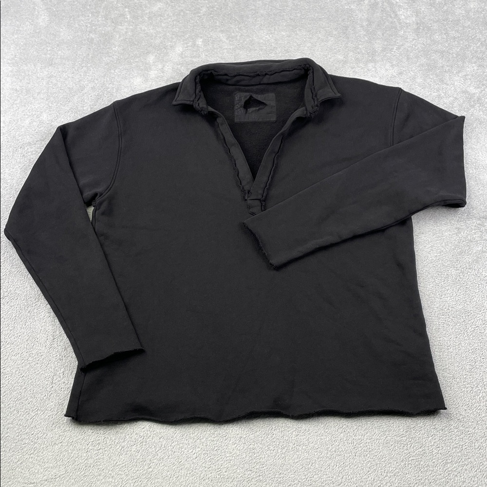 NEW Frank & Eileen M 100% Cotton Triple Fleece Popover Henley Top USA FLAW